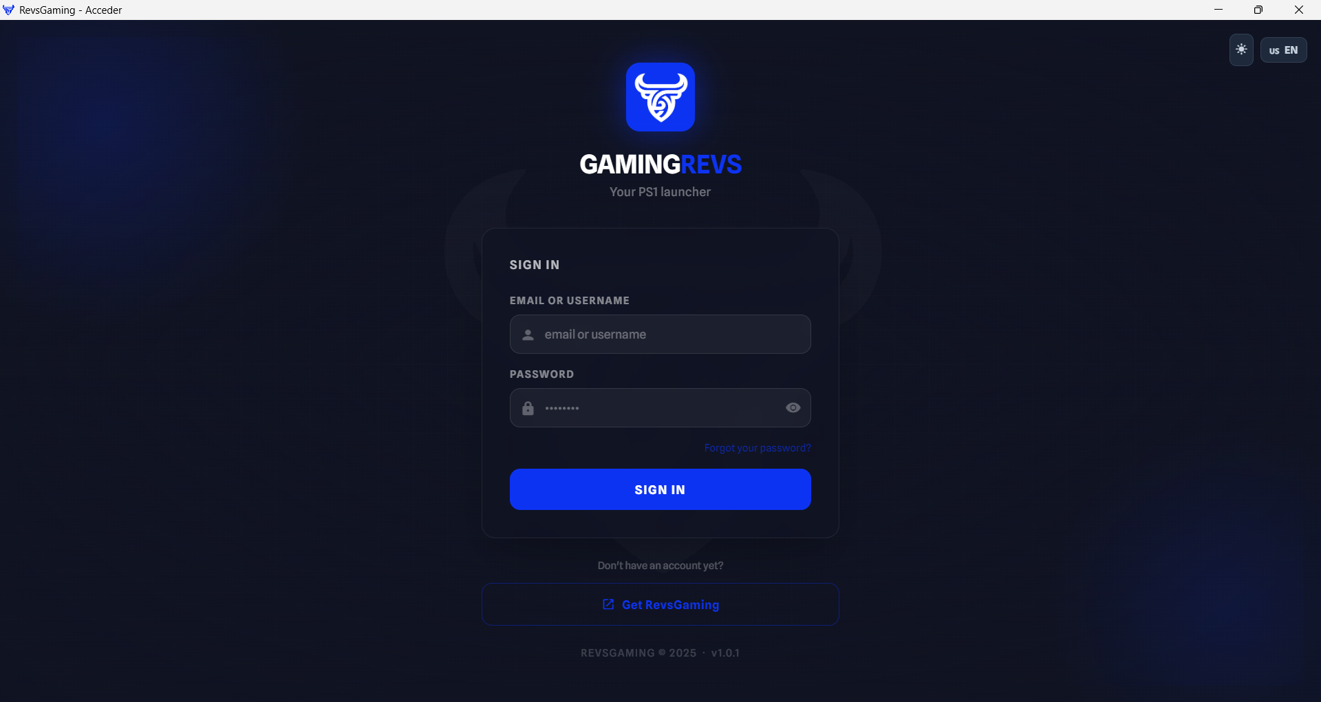 Step 1 – Login screen