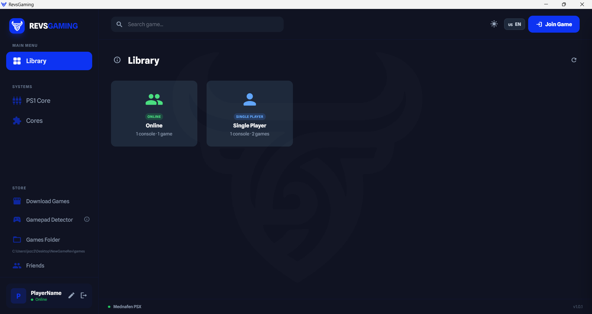 Step 2 – Set your games folder