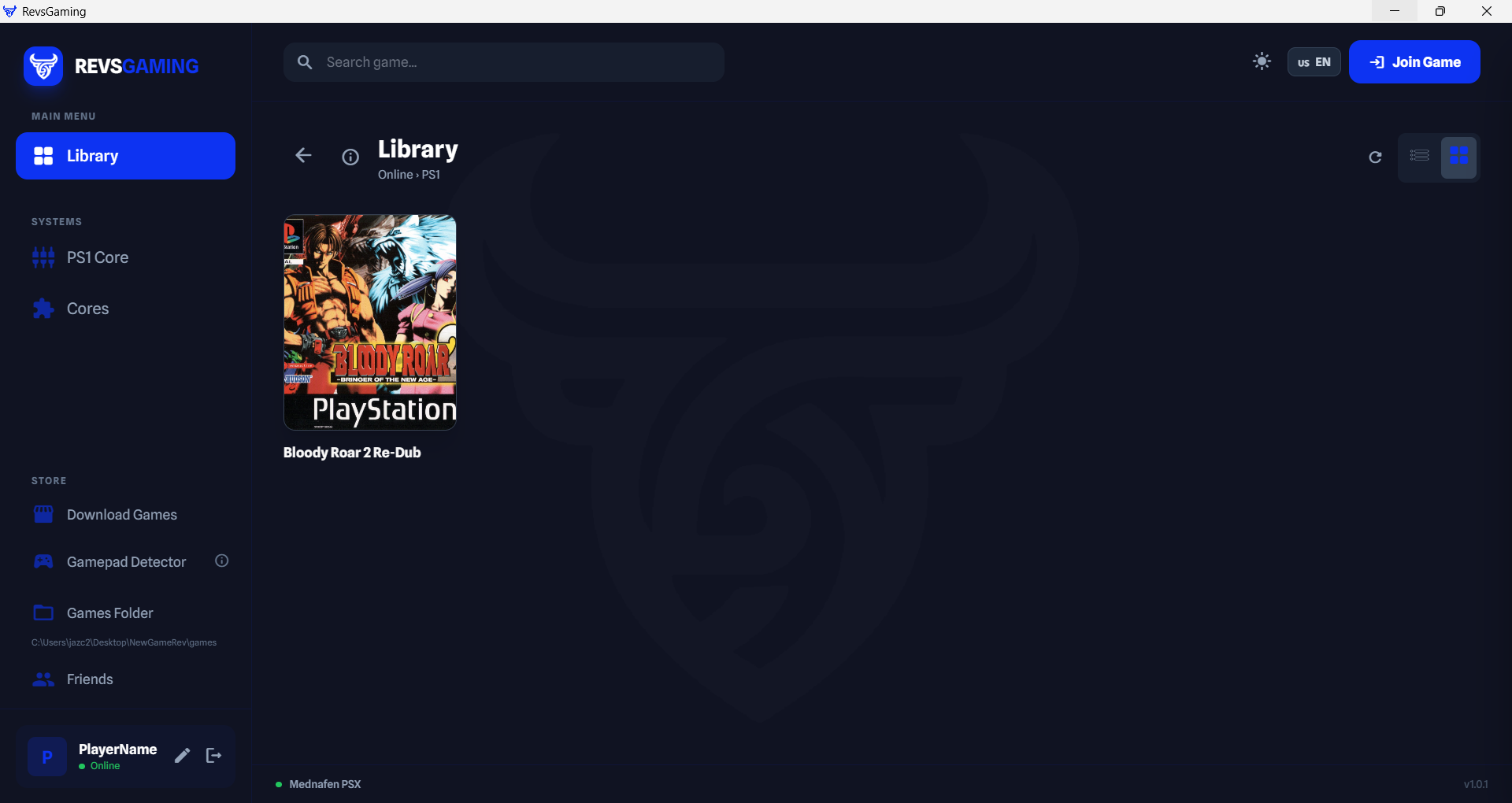 Step 3 – Game library
